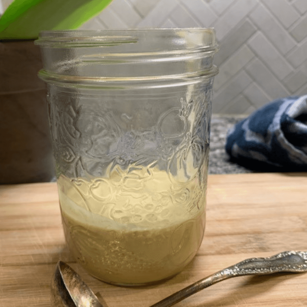 Caesar Salad Dressing in a mason jar
