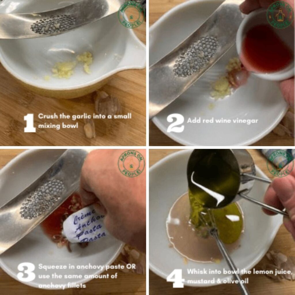 Instructions for putting dressing ingredients together