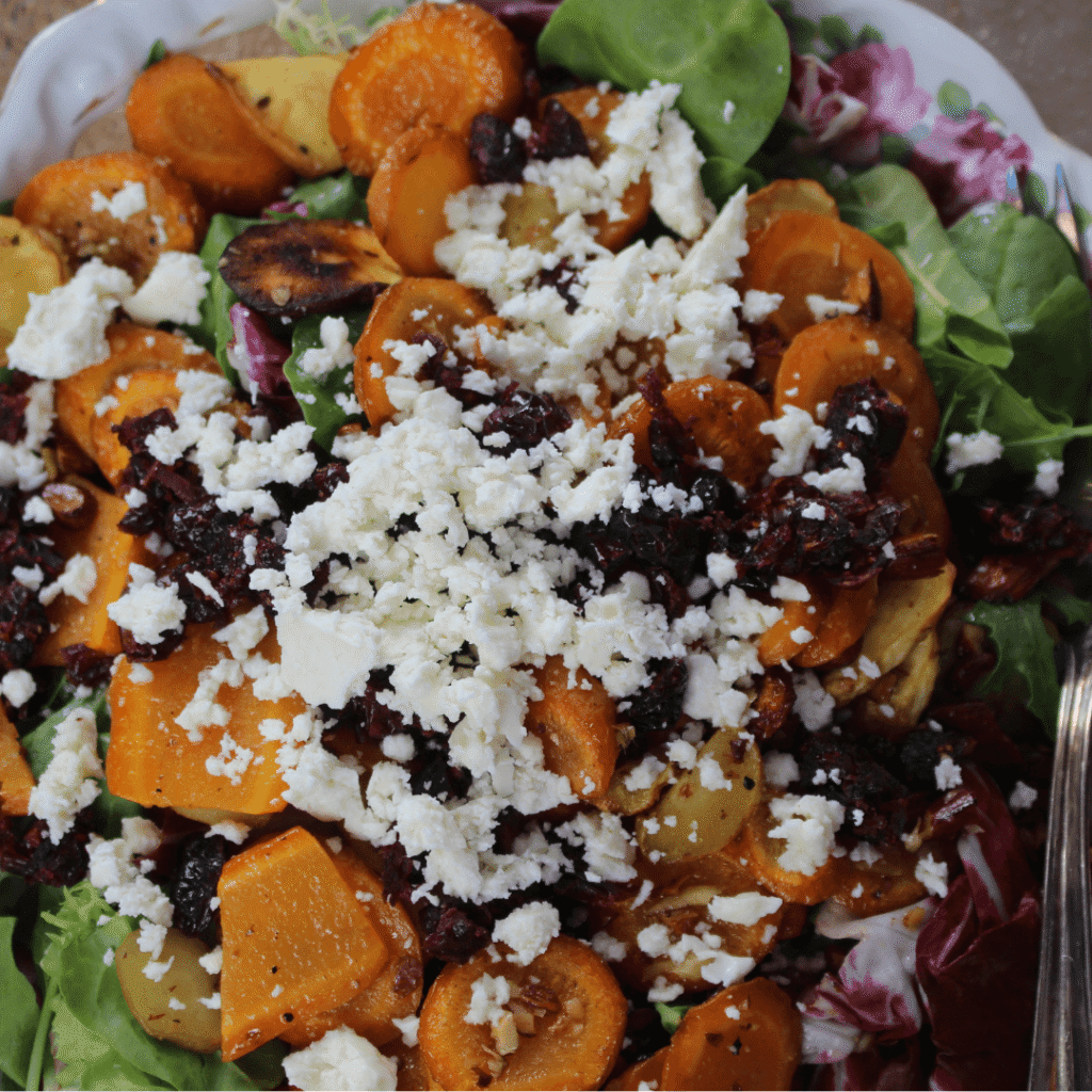 Carrot Parsnip Salad on a Plate